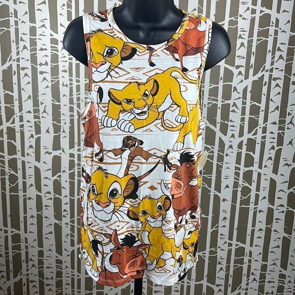 NEW Disney Lion King Tank Top Muscle Tee with baby Simba Timon Pumbaa sz M - Picture 2 of 12
